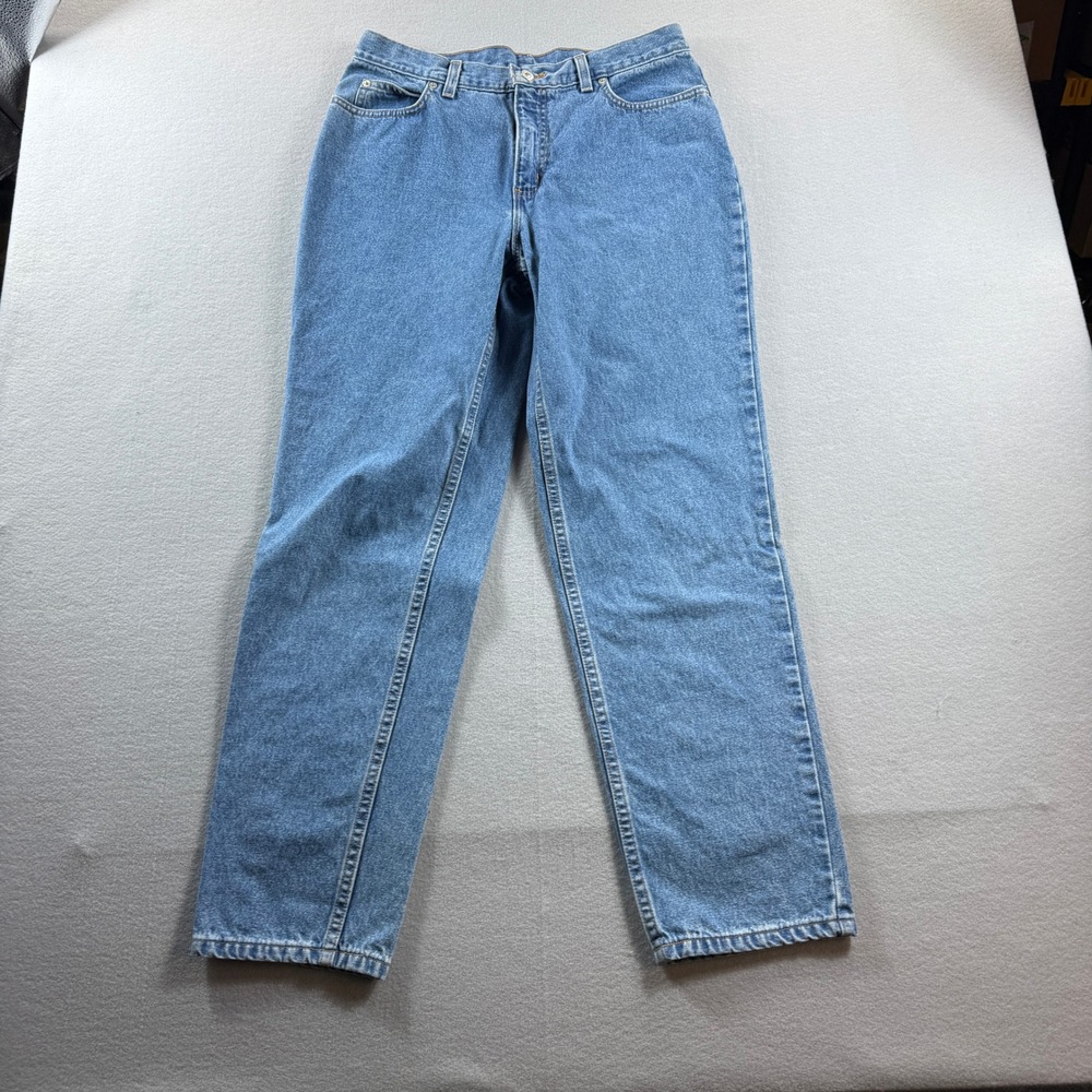 Lands' End Jeans Womens 12P Blue Straight Leg High Rise Denim